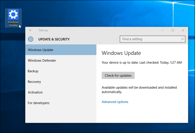 Zástupce aktualizace systému Windows