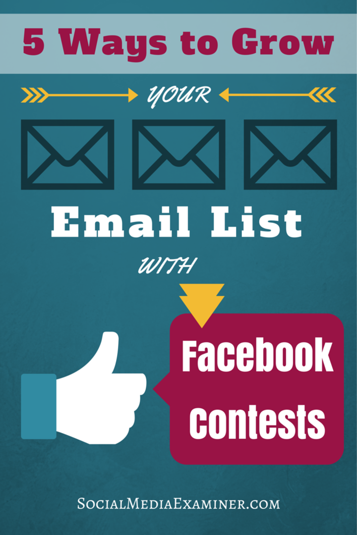 rozšiřte svůj e-mailový seznam o facebookové soutěže