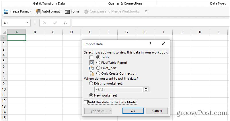 možnosti importu dat aplikace Excel