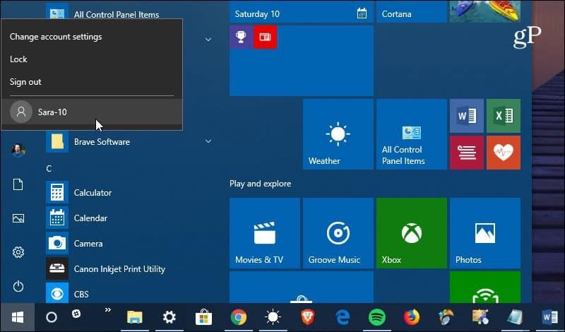 Přepnout uživatelský účet Windows 10