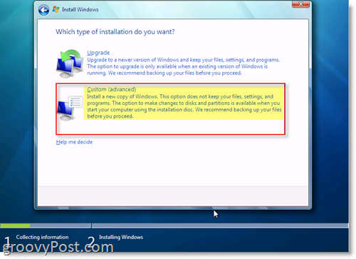 Možnosti instalace systému Windows 7 
