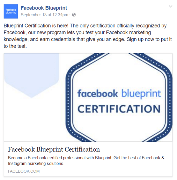 certifikace facebookového plánu