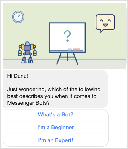 Položit otázku pomocí robota Facebook Messenger.
