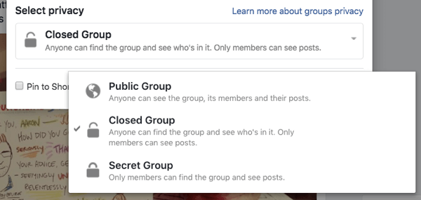 Každá skupina na Facebooku může být veřejná, uzavřená nebo tajná.