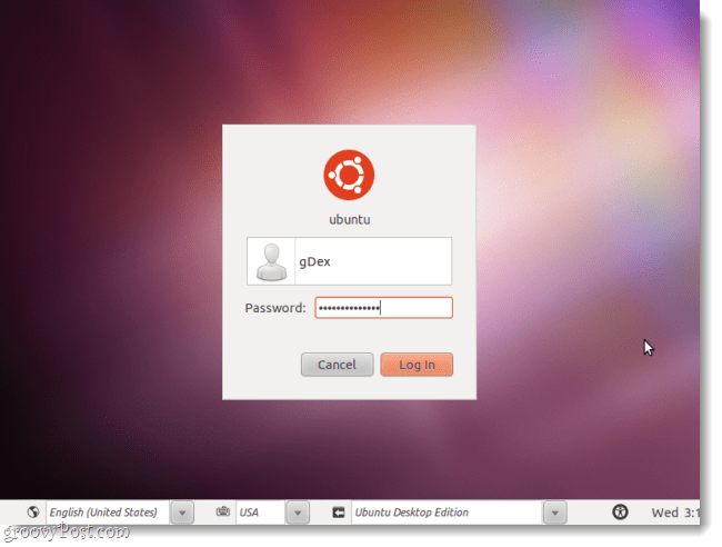 přihlašovací obrazovka ubuntu