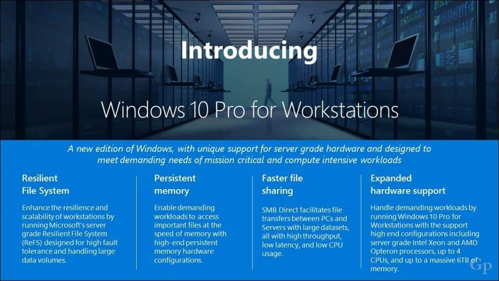 Společnost Microsoft představuje novou verzi Windows 10 Pro for Workstation Edition