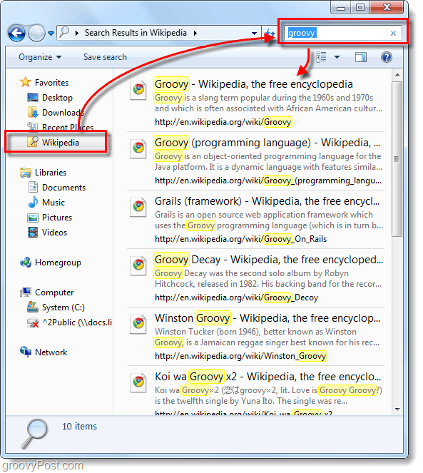 použít federovaný vyhledávací konektor systému Windows 7