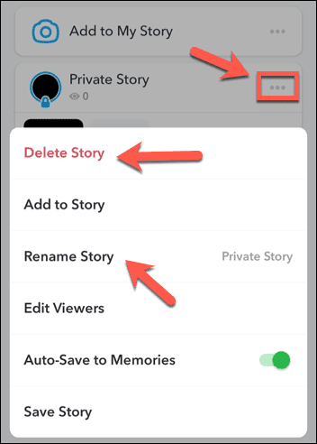 Upravte soukromý příběh Snapchat