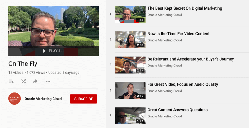 Série Oracle Marketing Cloud YouTube za běhu