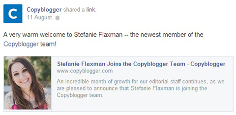 copyblogger facebook aktualizace