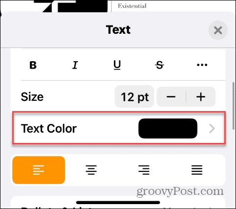 Změňte barvu textu na iPhone