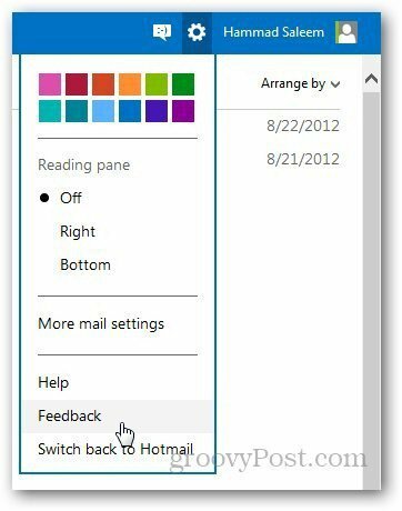 Zpětná vazba aplikace Outlook 1