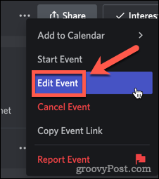 Úprava události na Discordu