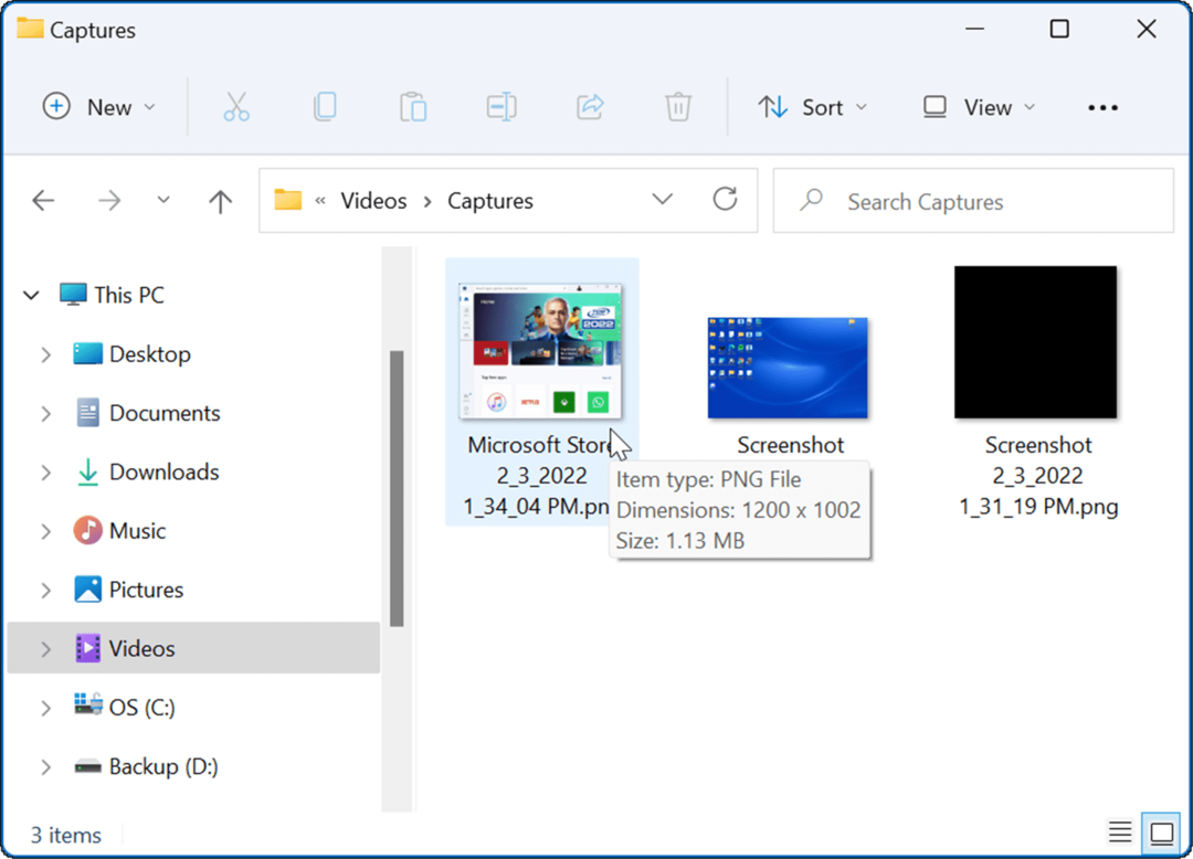 složka pro zachycení videa pořiďte snímek obrazovky v systému Windows 11