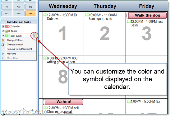 Přizpůsobení výtisků kalendáře aplikace Outlook 2010