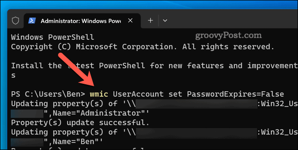 Nastavte vypršení platnosti hesla pro všechny místní účty ve Windows 11