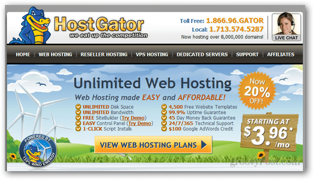 hostgator, z Floridy pro web