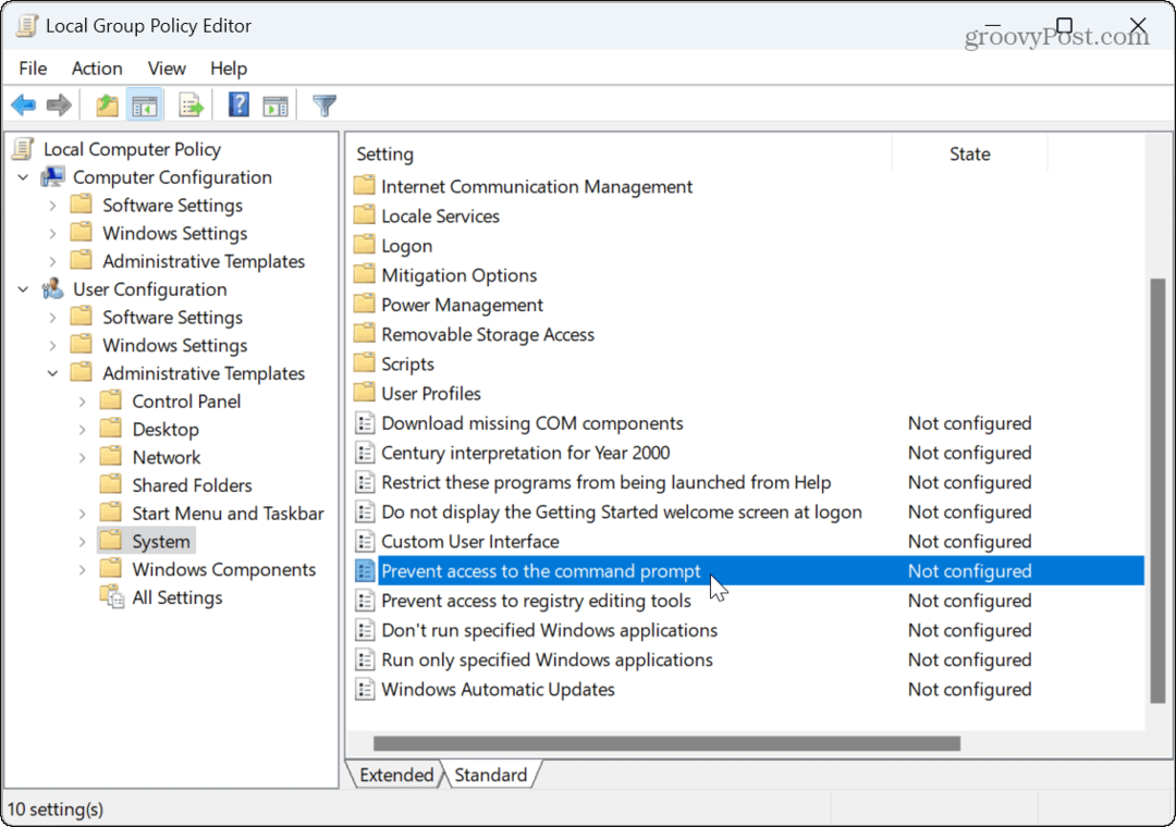 Jak zakázat příkazový řádek v systému Windows 11