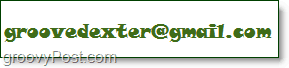 E-mailová adresa groovedexteru zobrazená jako obrázek pro příkladové účely