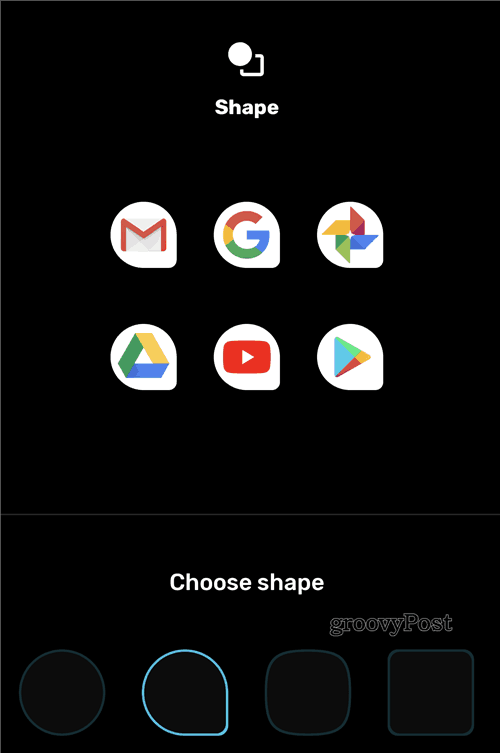 Ikona nabídky stylu Google Pixel