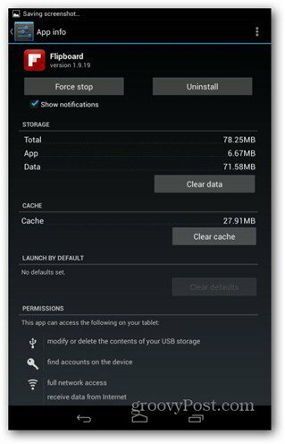 Odinstalace aplikace Nexus 7