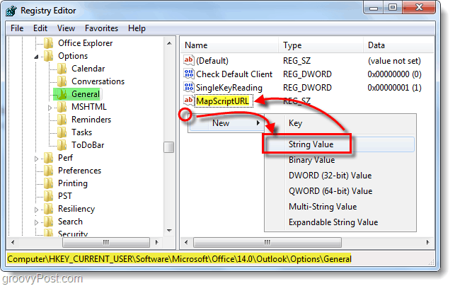 hodnota řetězce mapscript