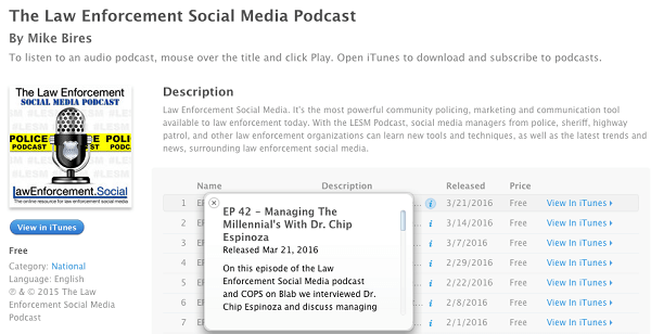 donucovací práva sociálních médií nahraná na iTunes jako podcasty