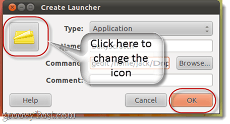 vytvořit launcher v Ubuntu