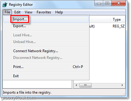 import registru v systému Windows 7 a Vista