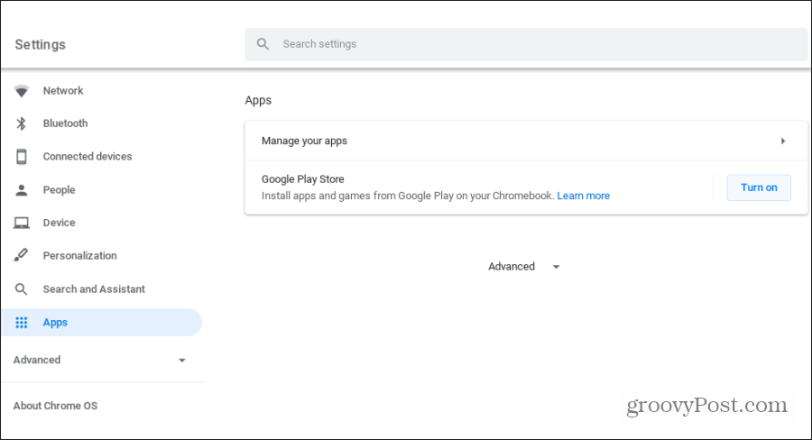 aplikace Google Play na Chromebooku