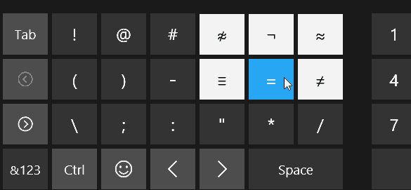 alternativní symboly klávesnice