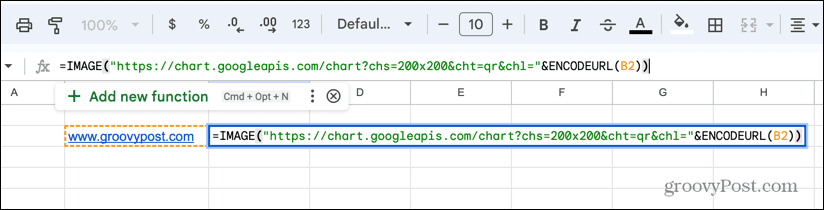 google sheets code pro generování qr kódu