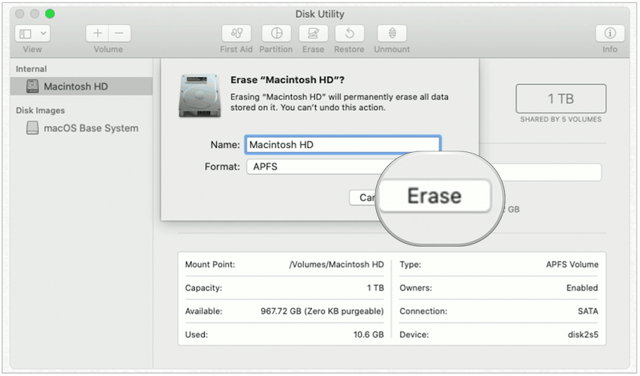 Vymazat disk Mac