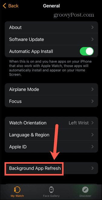Apple Watch na pozadí aplikace obnovit