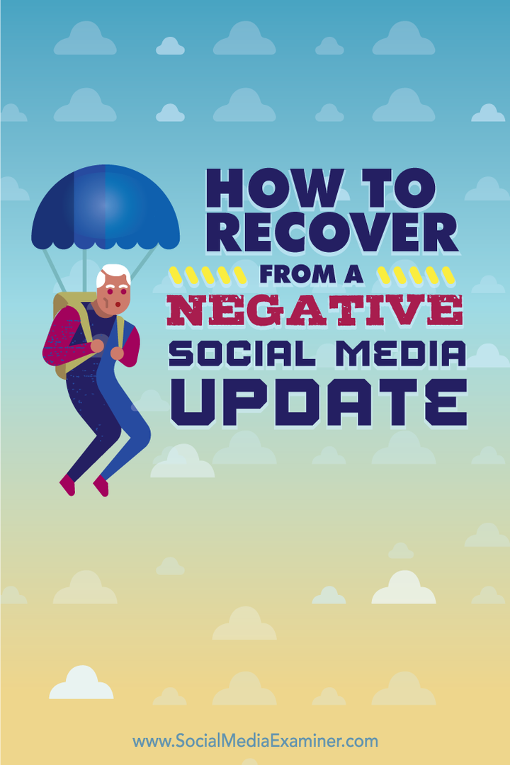 jak se zotavit z negativní aktualizace sociálních médií