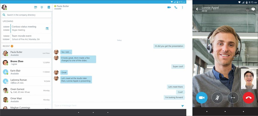 Společnost Microsoft vydává Skype for Business pro Android