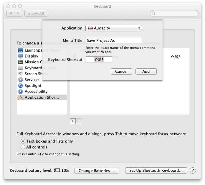 Jak vytvořit klávesovou zkratku v libovolném programu Mac OS X