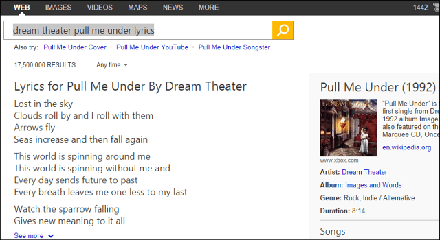 Google Copies Bing, přidá výsledky písní do výsledků vyhledávání