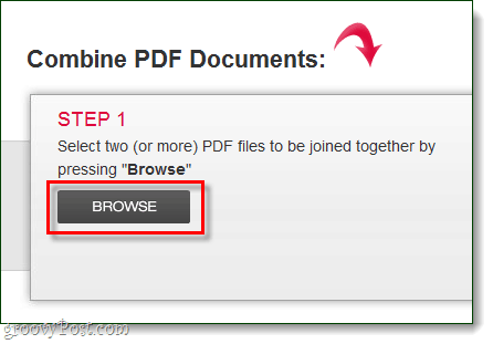 vyhledejte soubory PDF, které chcete nahrát a kombinovat