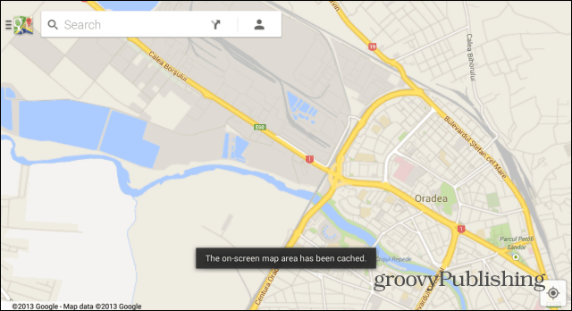 Mapy Google Mapy Android uloženy pro použití offline