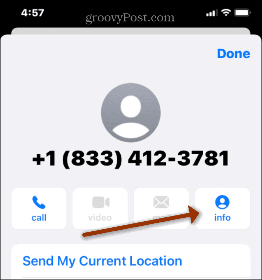 Tlačítko Kontaktní informace