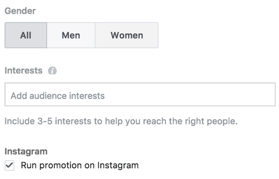 Vyberte, zda chcete, aby se vaše propagace místního podnikání zobrazovala na Instagramu.