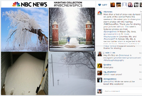 funkce zpráv Instagram NBC