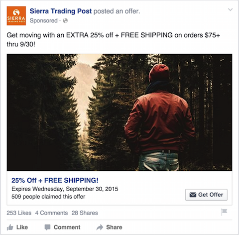 sierra obchodní příspěvek facebook reklama