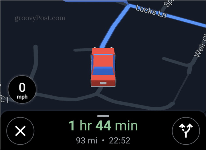 Symbol vozu Google Maps červený