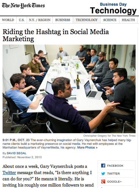 New York Times jezdí na hashtagu