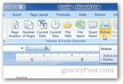 Zápatí záhlaví Excelu 5