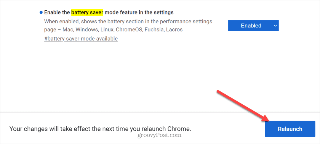 Povolte režim úspory baterie v prohlížeči Google Chrome