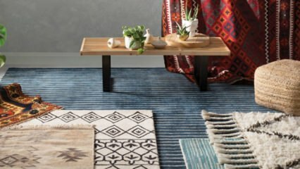 Různé návrhy použití koberečku v dekoraci