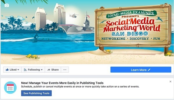 Facebook usnadňuje správu událostí na Facebooku ze stránky v Publishing Tools.